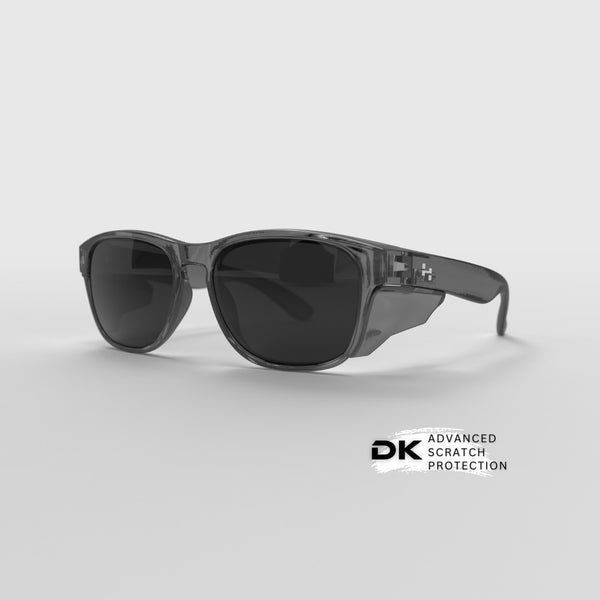 Transparent Icon Series w/ Grey Tinted Lens & Side Shields