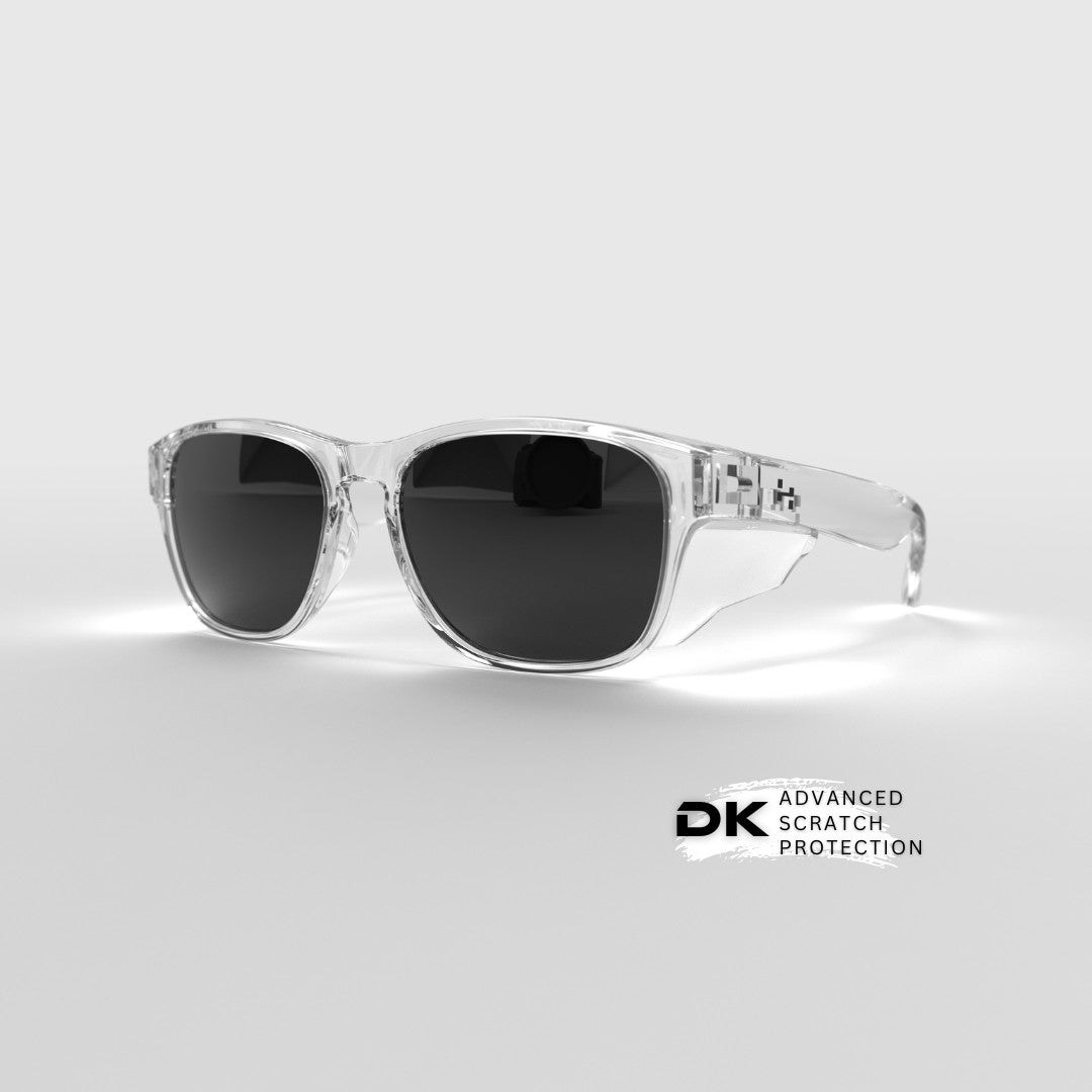 Transparent Icon Series w/ Grey Tinted Lens & Side Shields