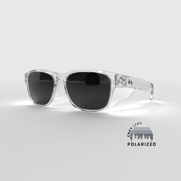 Transparent Icon Series w/ Grey Polarized Lenses & Side Shields