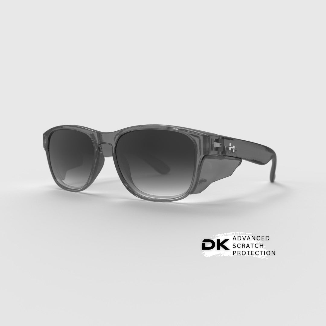 Transparent Icon Series w/ Grey Gradient Tinted Lens & Side Shields