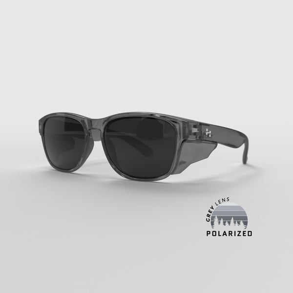Transparent Icon Series w/ Grey Polarized Lenses & Side Shields