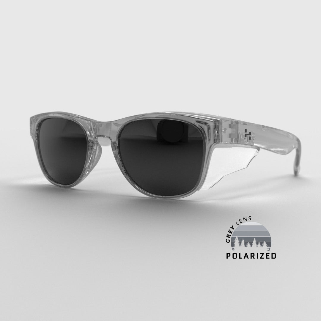 Transparent Icon SLIM w/ Grey Polarized Lens & Side Shields